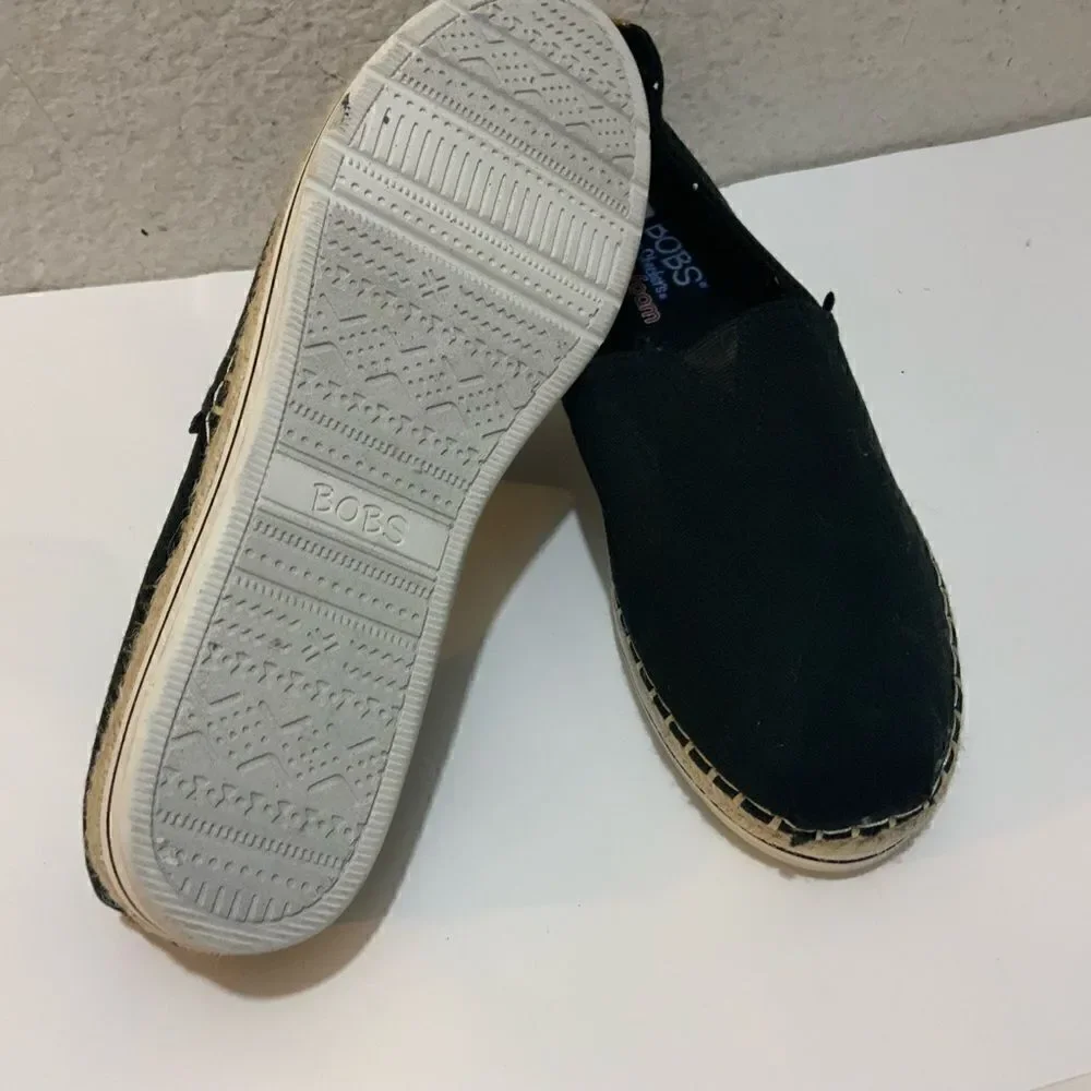 Bobs Canvas Espadrilles Black size 10